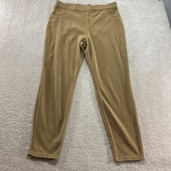 HUE Pants - HUE Pants Womens XL Brown Textured Corduroy Knit Pull On Pockets High Rise